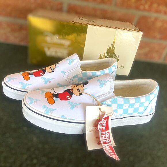 Vans Classic Slip-on Mickey Mouse Sneakers Walt Disney World Mens Size 10 - Picture 8 of 13